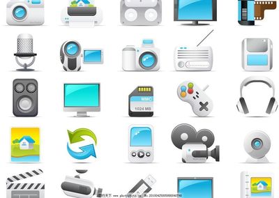 數(shù)碼影音主題圖標(biāo) 計(jì)算機(jī)數(shù)碼庫(kù)管理的視覺化革新